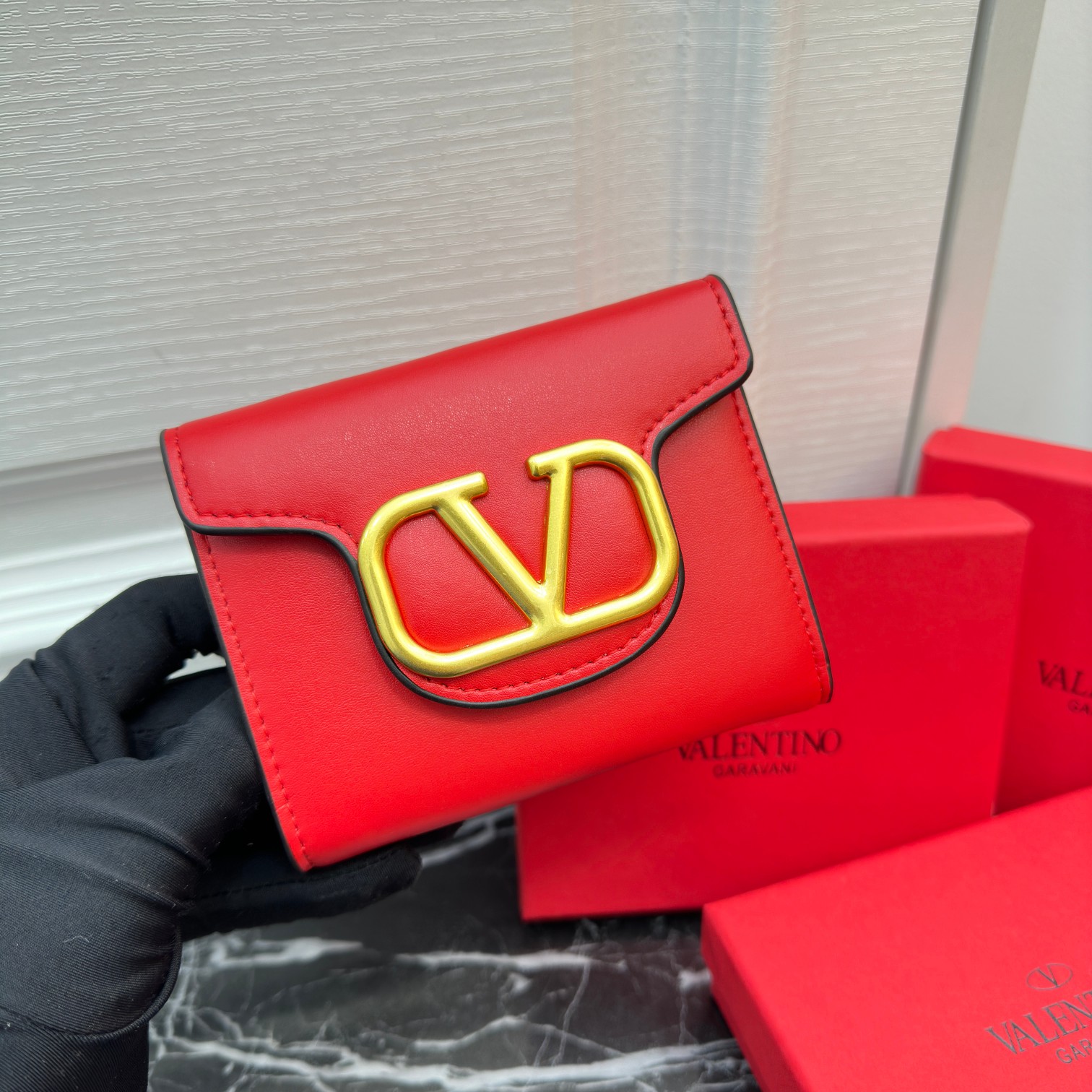 Top Quality Replica
 Valentino Wallet Black Blue Green Pink Red Sky Yellow Cowhide