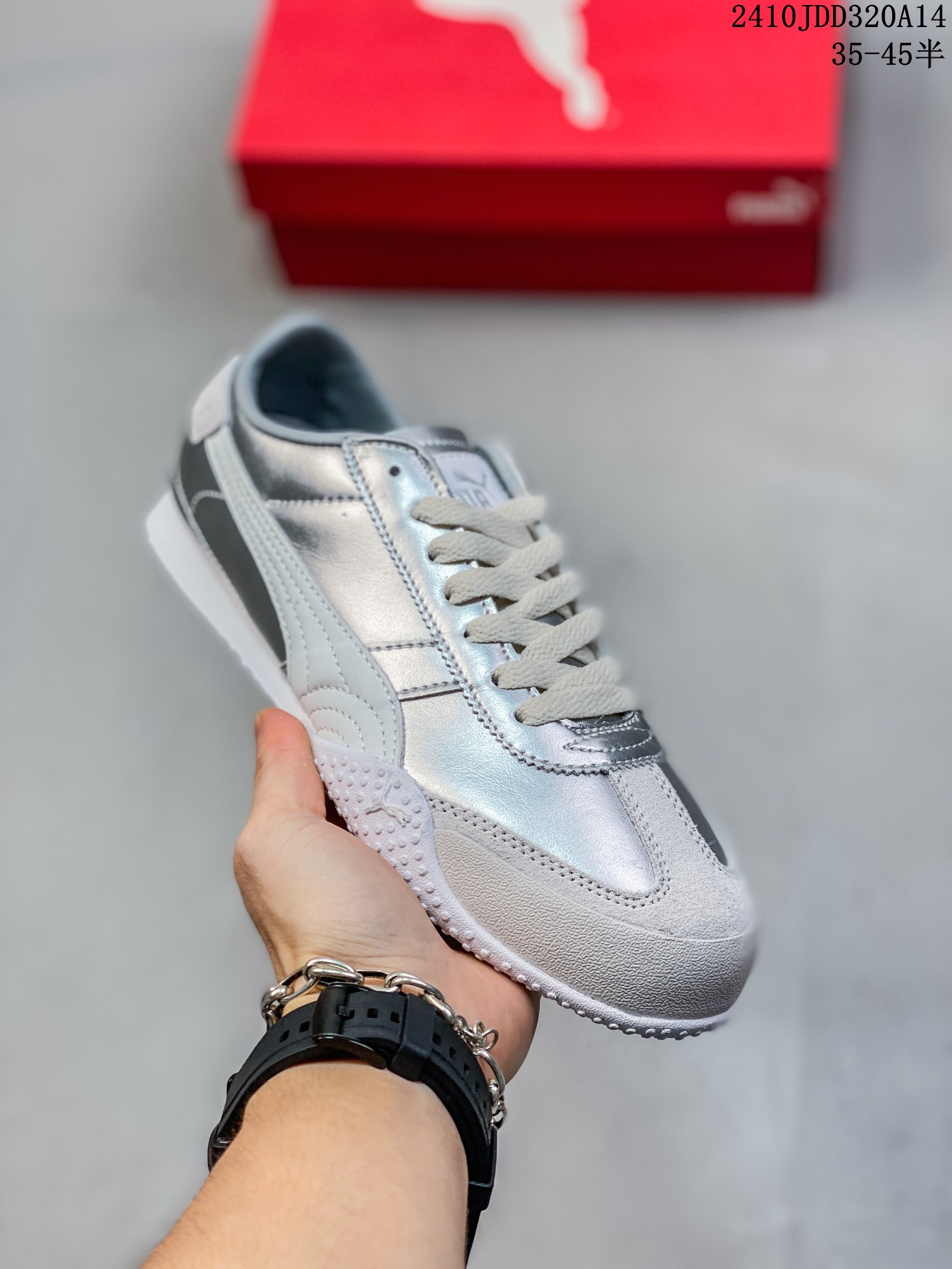 Puma Bella Ut Leather 彪马复古休闲跑步鞋 牛皮材质 真标带半码 带半码 编号:10JDD320A14