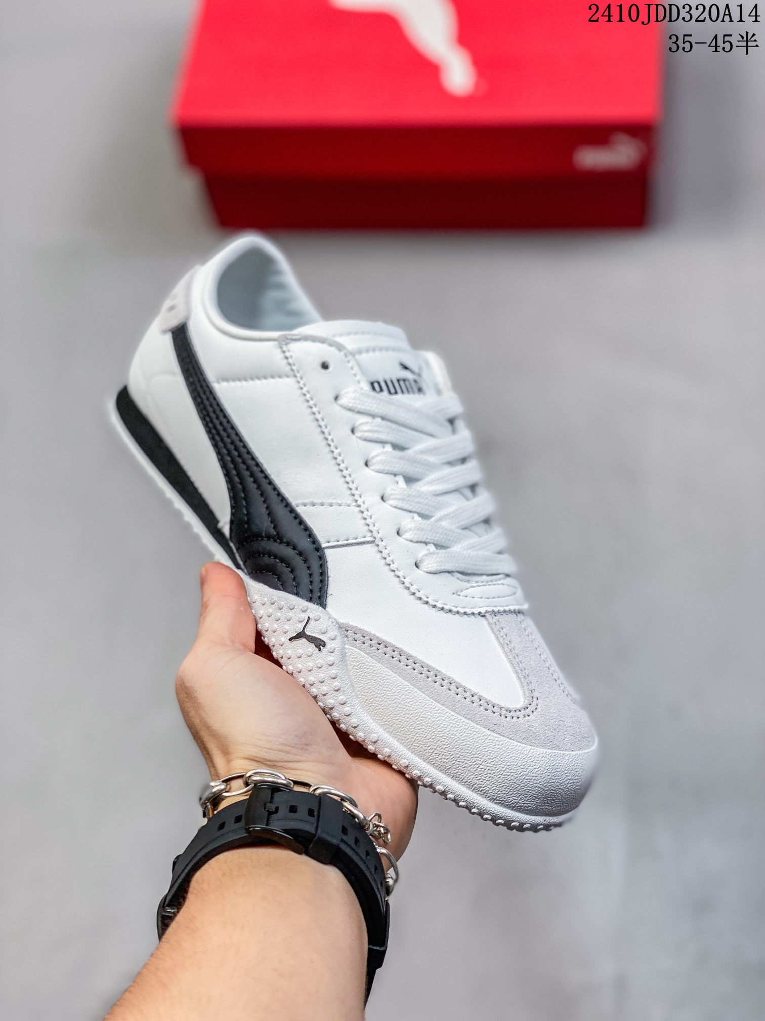 Puma Bella Ut Leather 彪马复古休闲跑步鞋 牛皮材质 真标带半码 带半码 编号:10JDD320A14