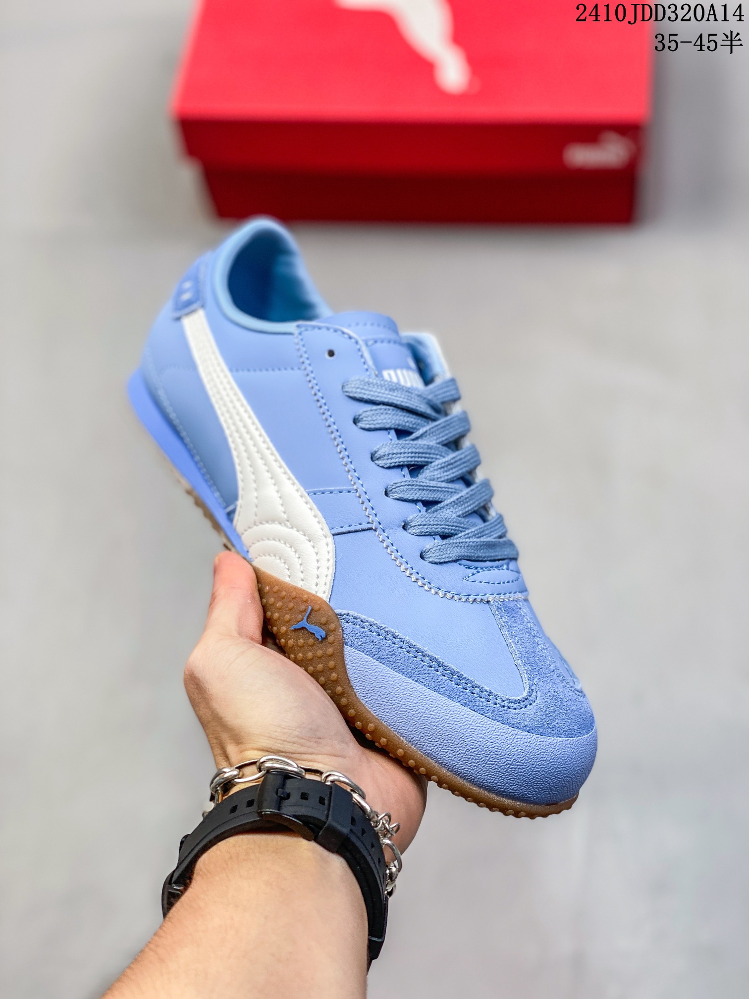 Puma Bella Ut Leather 彪马复古休闲跑步鞋 牛皮材质 真标带半码 带半码 编号:10JDD320A14
