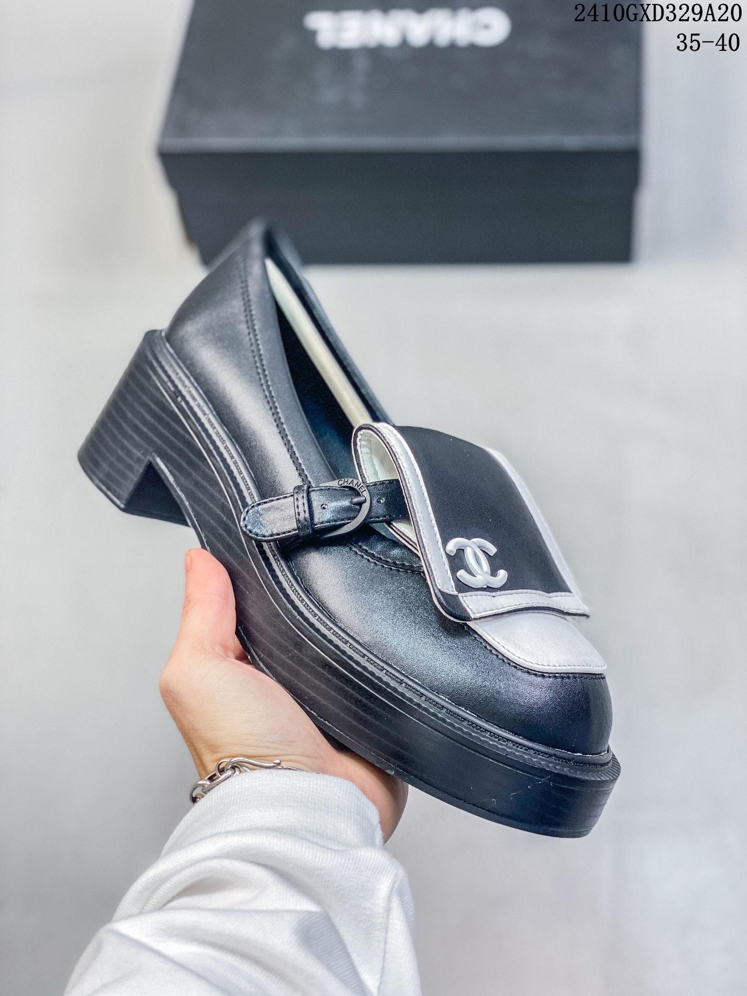 2024 nuevos mocasines retro panda retro de suela gruesa CHANEL Xiaoxiang de otoño e invierno. Los mocasines C…