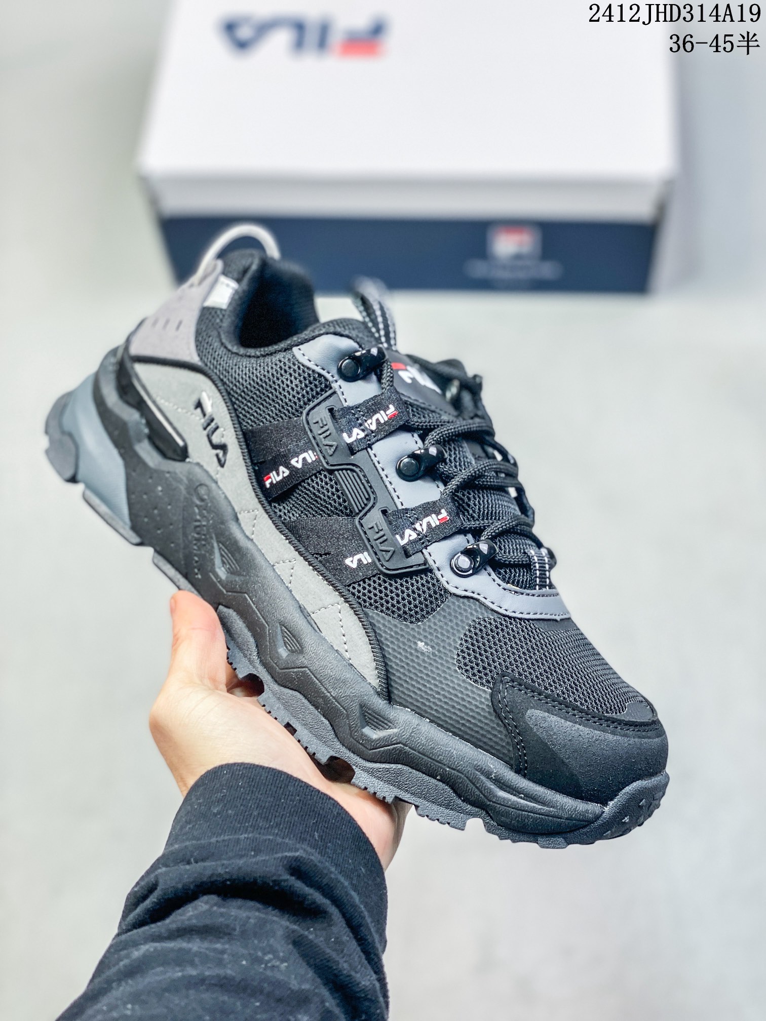 💰130 公司级✅Etudes x FILA斐乐 织物合成革TPU 圆头系带厚底 减震耐磨 低帮 复古休闲 12JHD314A19