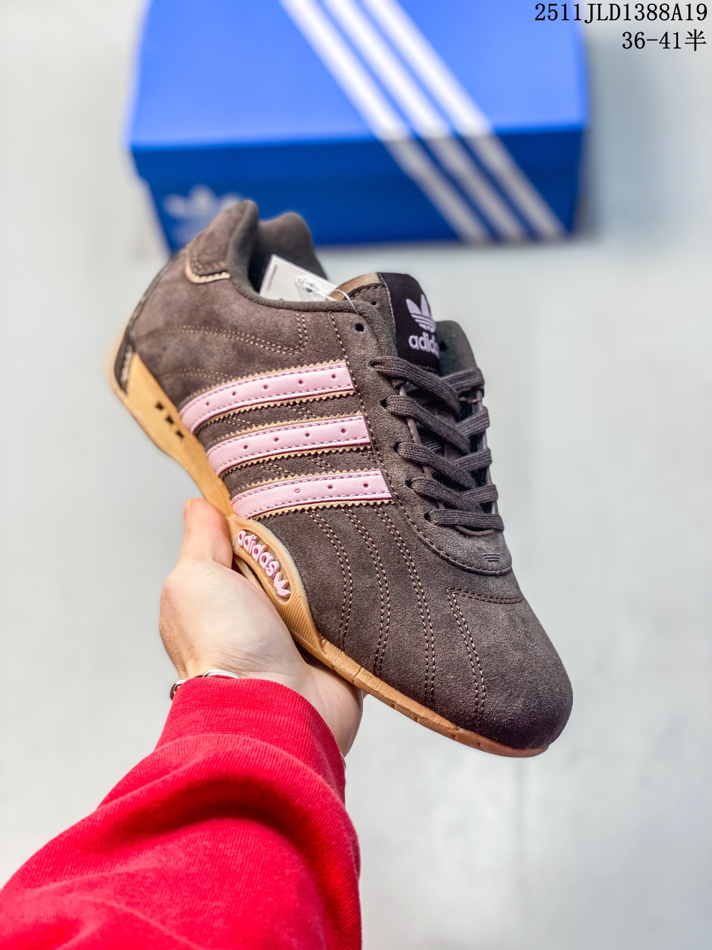 adidas originals ADIRACER Lo 舒适百搭 生活休闲鞋 女款 棕粉 DFD311269J 11JLD1388A19
