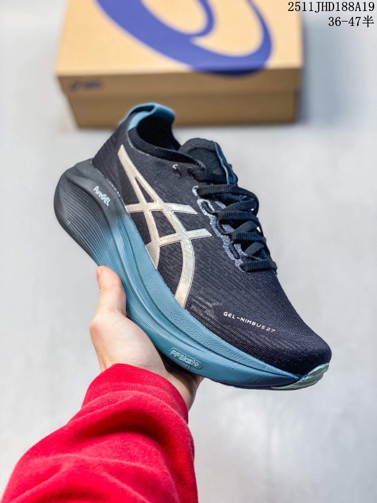 💰P150🔹Asics Gel-Nimbus 27 亚瑟士厚底减震跑步鞋 织物材质运动鞋 真标带半码 尺码见图               #ESS26251120
11JHD188A19