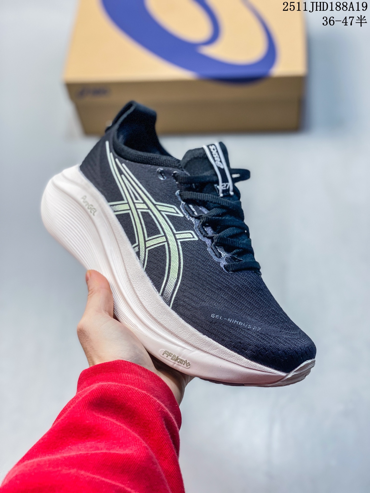 💰P150🔹Asics Gel-Nimbus 27 亚瑟士厚底减震跑步鞋 织物材质运动鞋 真标带半码 尺码见图               #ESS26251120
11JHD188A19