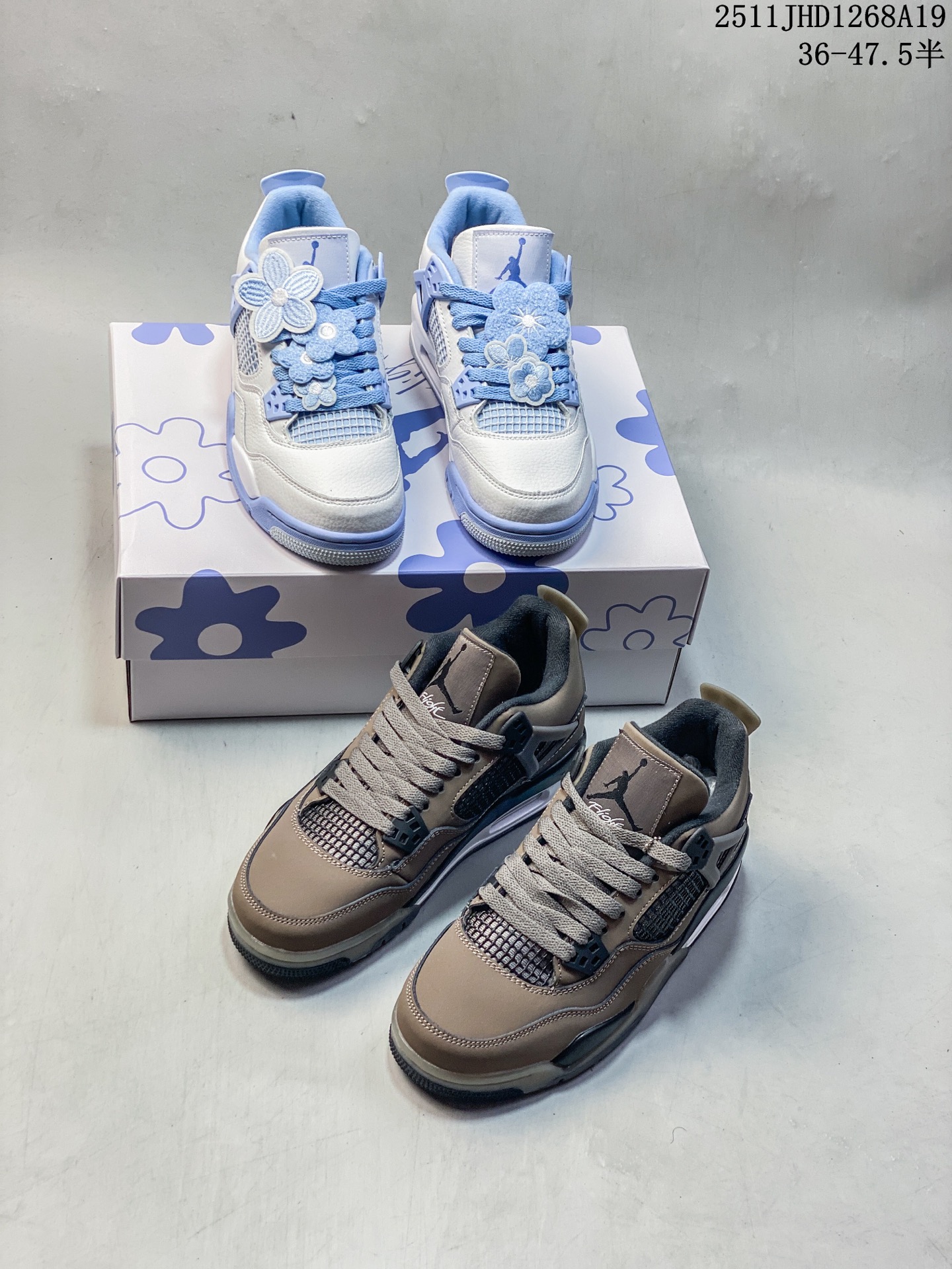 🈴️💰150
乔丹 Air Jordan 4 “Forget Me Not” WMNS 节日限定
配色灵感源自母亲节常见花卉「勿忘我(Forget Me Not)」,以此来传递对母亲的深厚感激之情。鞋身采用白色打底,勿忘我花卉的蓝紫色调注入细节,最吸引人的还是鞋面特别增加的刺绣花卉装饰,进一步烘托主题据说这次还将有全新的包装封绘亮相,以契合母亲节这一温馨时刻 货号:HV0823 100
码数:36 36.5 37.5 38 38.5 39 40 40.5 41 42 42.5 43 44 44.5 45 46 47.5
11JHD1268A19