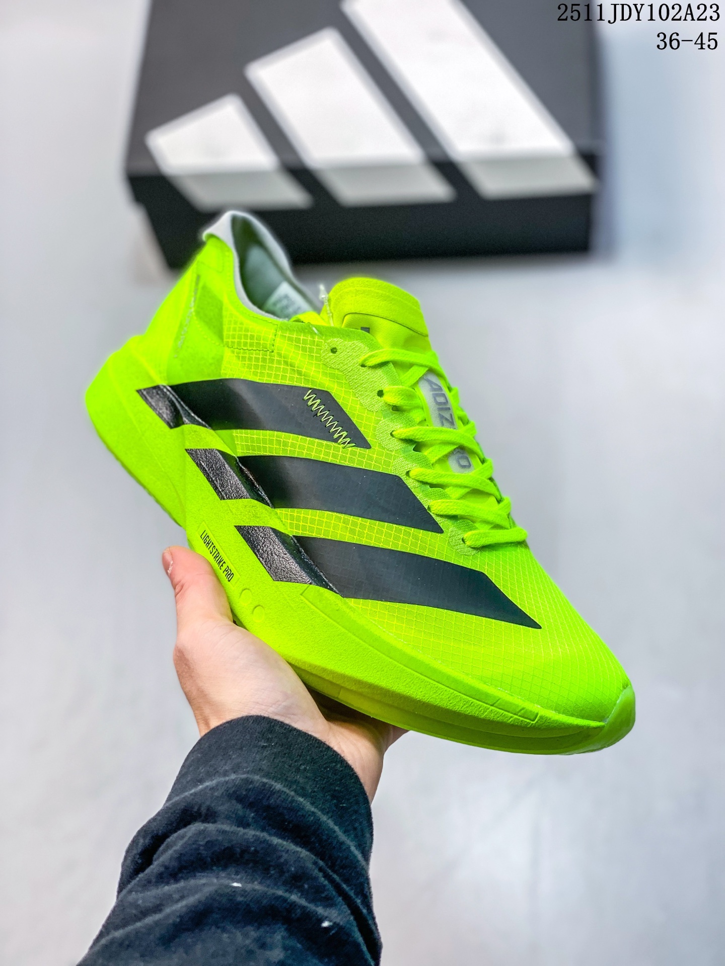 💰125
公司级✅Adidas Adizero PRO 4 M 阿迪达斯 舒适百搭防滑耐磨 低帮 休闲跑步鞋
货号:ID6228
尺码:36 36.5 37 38 38.5 39 40 40.5 41 42 42.5 43 44 45
11JDY102A23