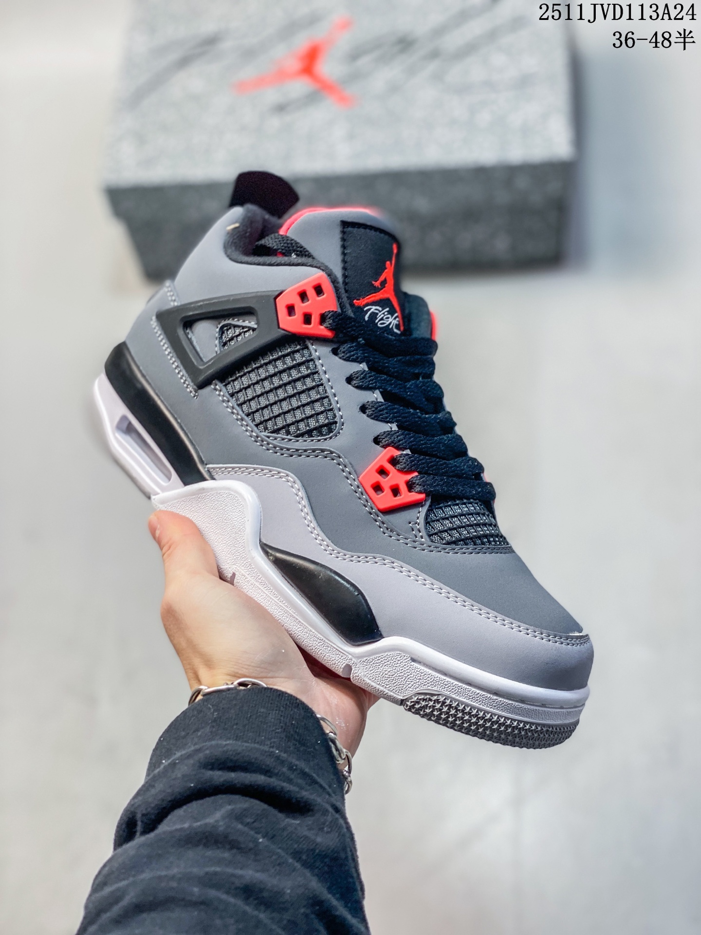 高品质 ✅Nike Air Jordan 4 Retro 耐克 迈克尔·乔丹AJ4代中帮复古休闲运动文化篮球鞋 原厂材料TPU超Q弹网格材质 缜密拉帮及中底钢印细节 组合开窗式气垫大底 货号:DR5415-100 ID:JHD170-AZF 11JVD113A24