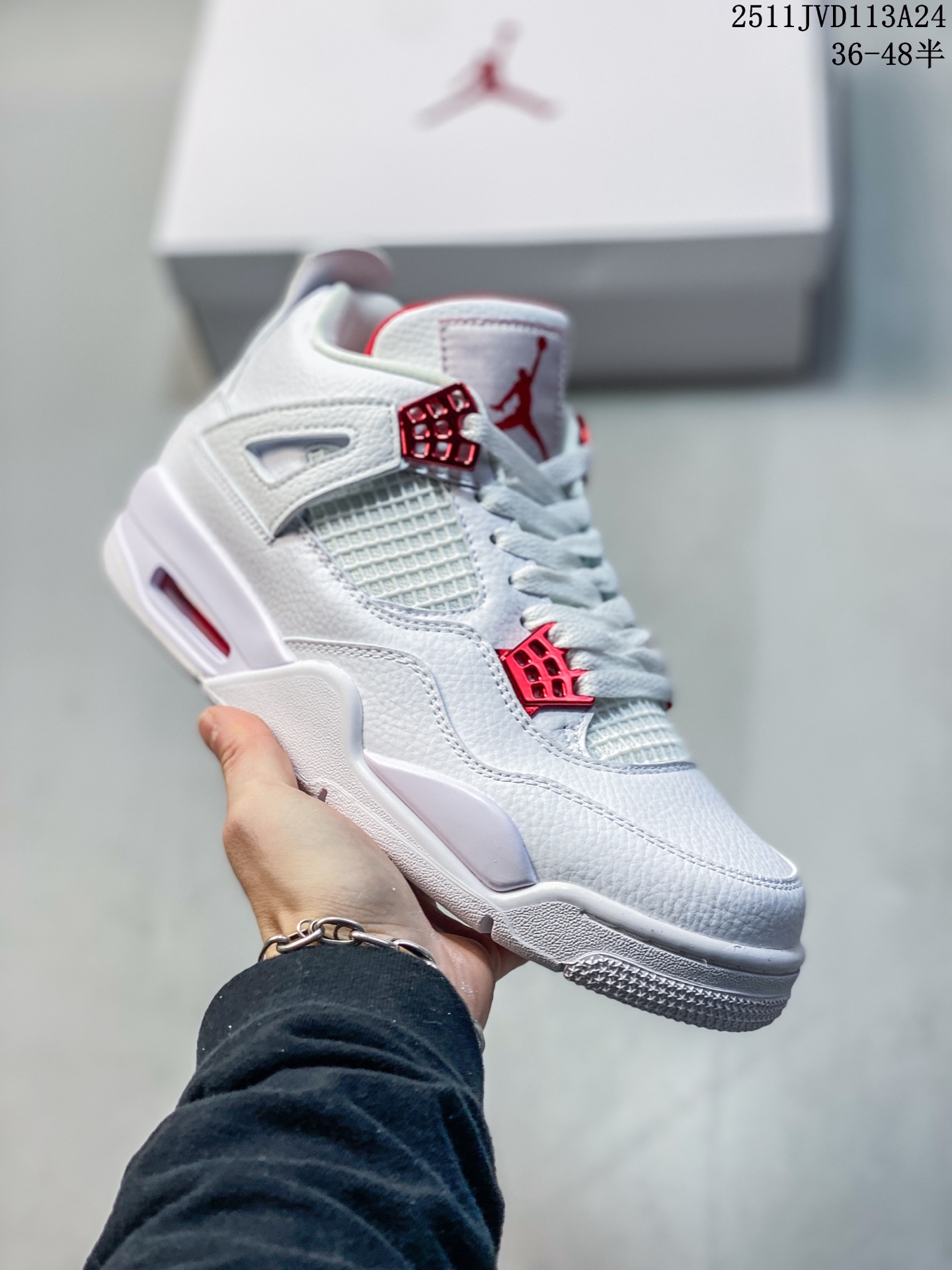 公司级✅Nike Air Jordan 4 Retro 耐克 迈克尔·乔丹AJ4代中帮复古休闲运动文化篮球鞋 原厂材料TPU超Q弹网格材质 缜密拉帮及中底钢印细节 组合开窗式气垫大底 货号:DR5415-100 ID:JHD170-AZF 11JVD113A24