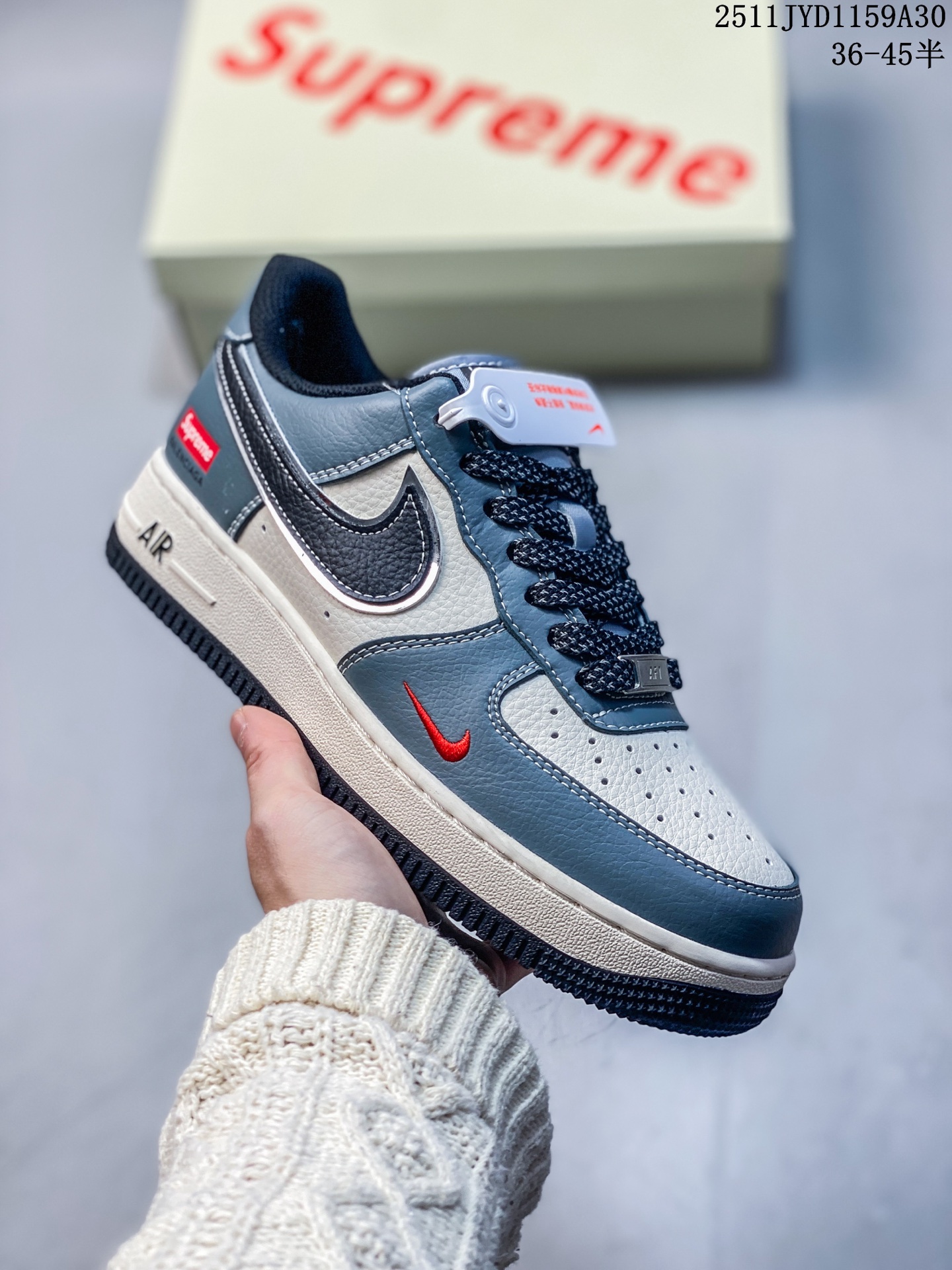 海外限量发售!公司级NIke Air Force 1 '07 Low “Supreme北面联名 灰黑红标猪八”空军一号 低帮 运动鞋 休闲鞋 折边针车 工艺难度大 原楦头原纸板 原装鞋盒 定制五金配件 内置全掌气垫 原厂鞋底 货号:XZ6188-112 JYD1159A30