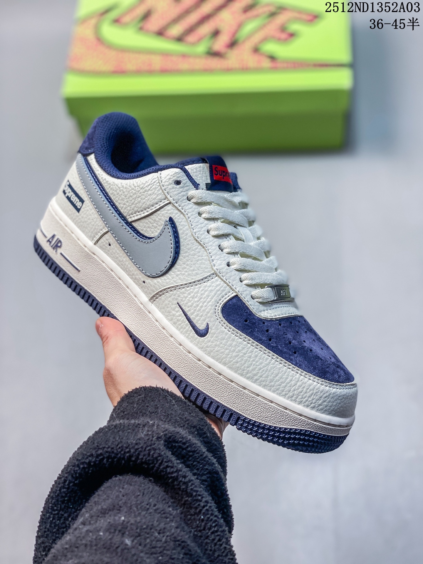高端定制Nike Air Force 1 '07 Low “纪梵希联名 米白黑灰双钩 ” 高端定制 低帮休闲板鞋 定制鞋盒 大厂纯原品质出货 超高清洁度 皮料切割干净无任何毛边 细节完美 货号:KX2532-506 ND1352A03