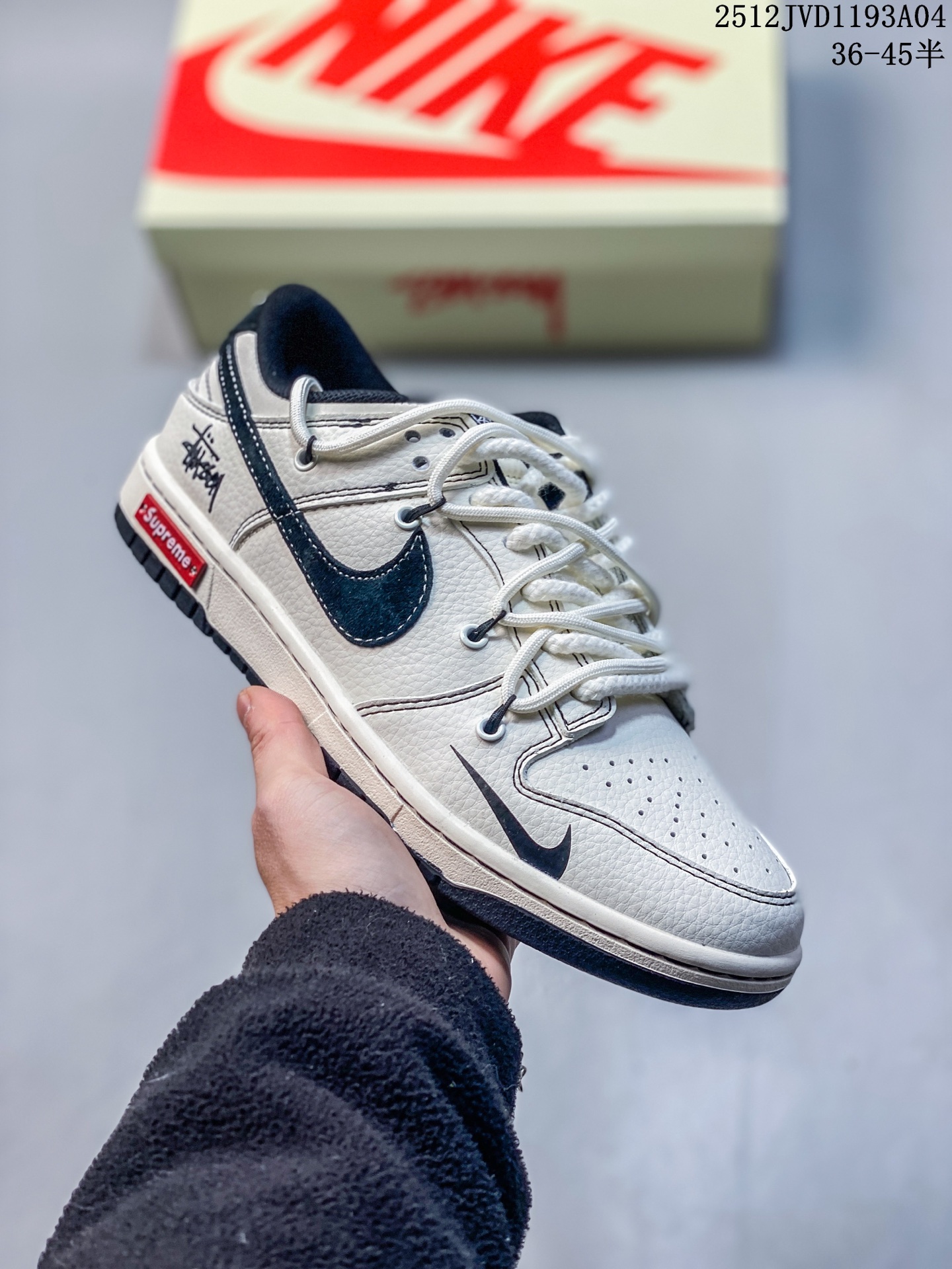 【SUP联名】白黑,夏季清新配色,海外限量发售!公司级NIke Air Force 1 ‘07 Low 空军一号 低帮 运动鞋 休闲鞋 折边针车 工艺难度大 原楦头原纸板 定制鞋盒 定制五金配件 原厂鞋底 货号:DQ6628-159 JVD1193A04