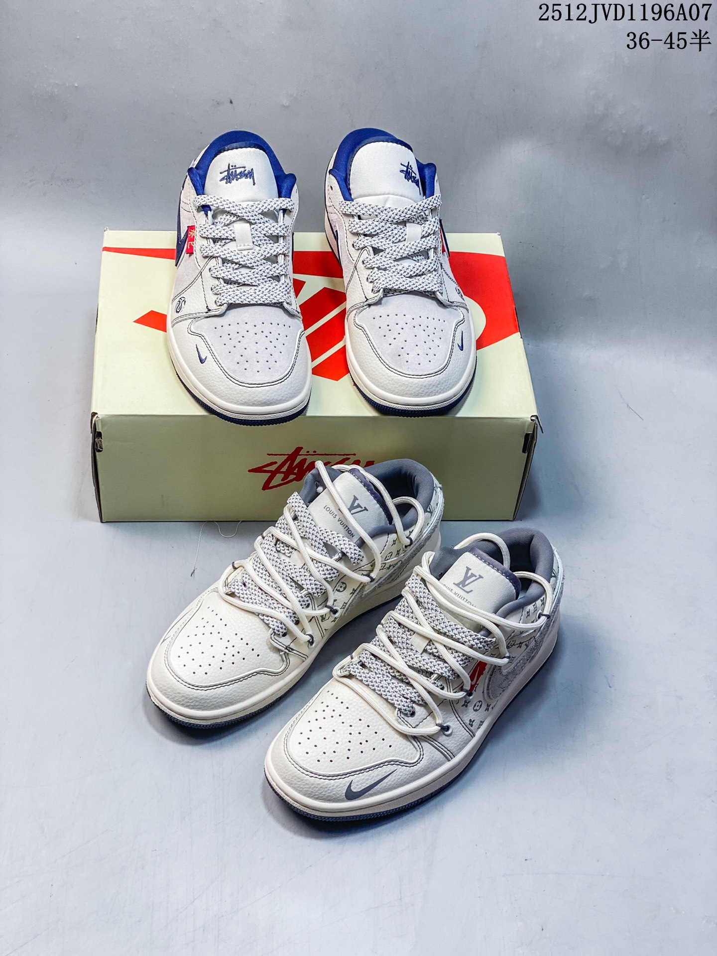 Louis Vuittonx Air Jordan 1 Low 灰布勾抽绳 此款主张打破传统的工业化流水线设计限制,以Made by ideas的超级创意为理念,集结众多潮流设计师,结合时下最ing潮流风尚,为潮流爱好者打造彰品自我的专属潮品.同时尊重每个年轻人对于潮流的理解与选择,主张“让每个年轻人塑造自己的潮流”. 货号: YX5066-357 JVD1196A07