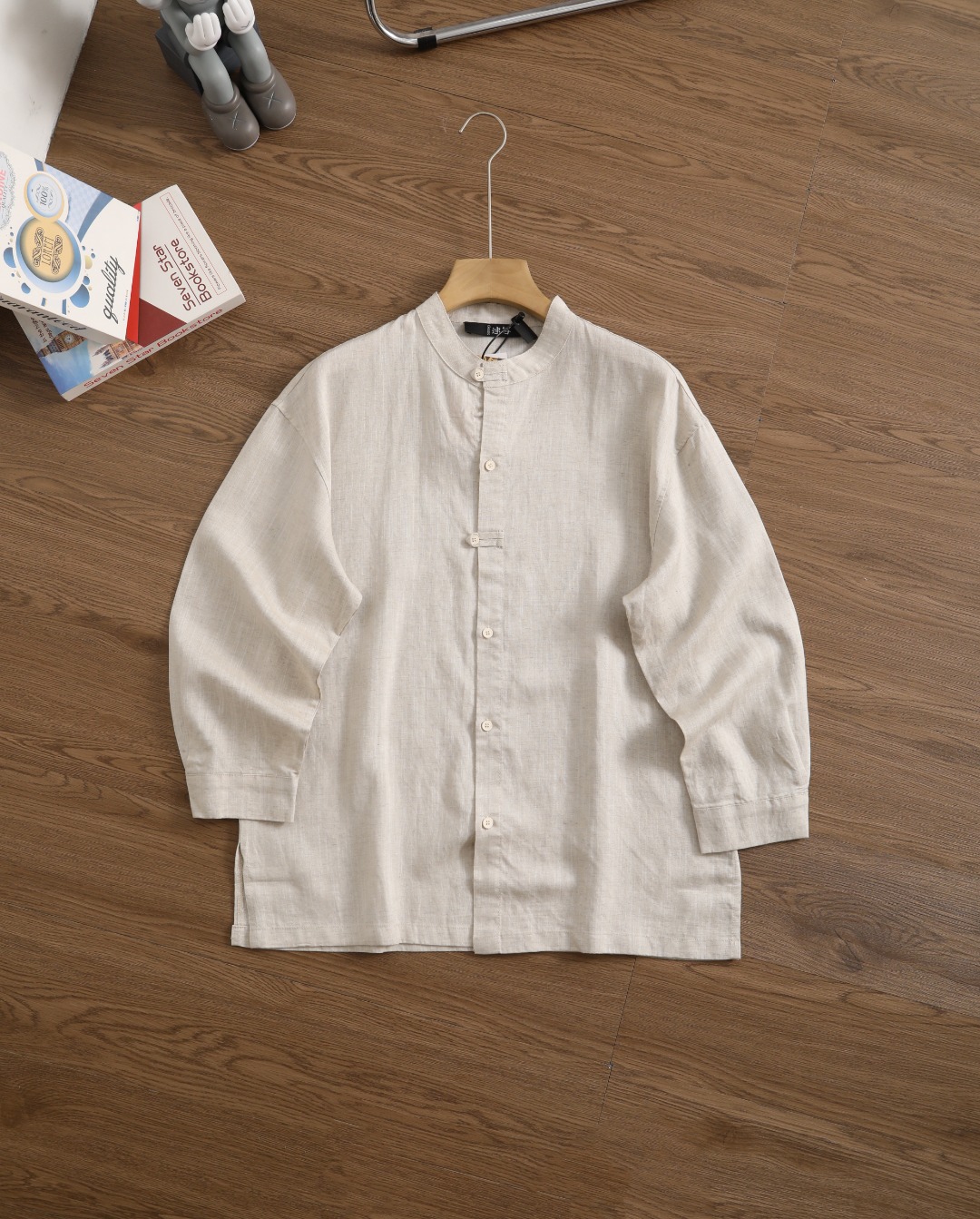 Elegante Camisa Ligera de Manga Larga con Cuello Mao para Hombre 7 o 1j0lt7231rl01snbdf5mpv64h1
