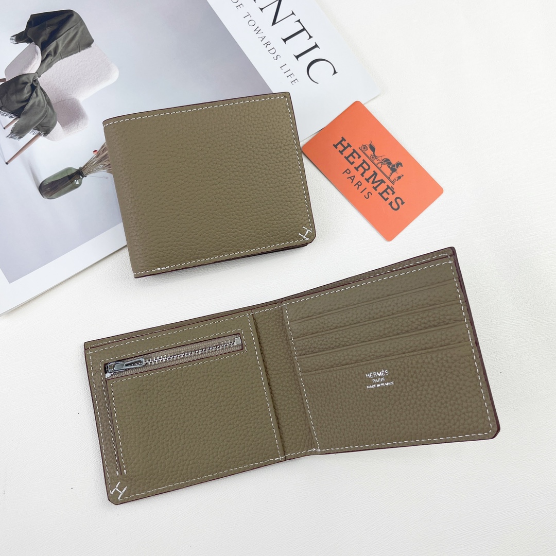 Hermes Wallet Sewing Calfskin Cowhide