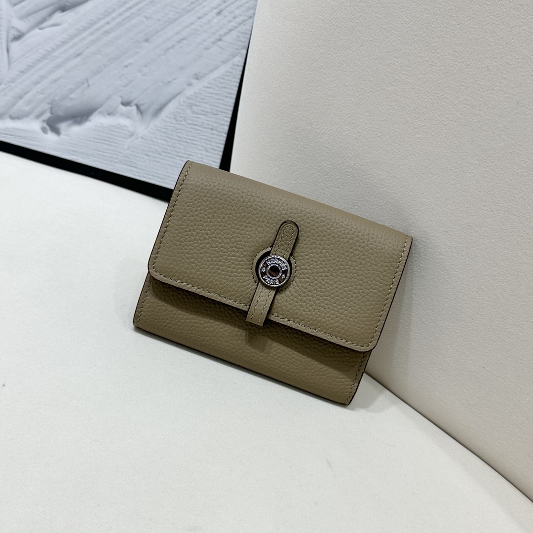 Hermes Falso
 Monederos Hardware plateado Piel de vaca Cuero