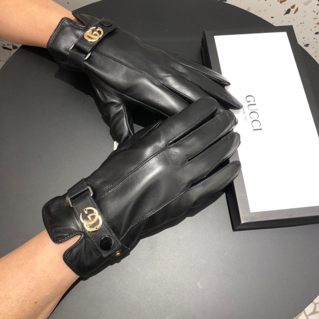 Gucci古奇男士全触屏羊皮手套带上手套也可以点触手机超实用做工质量都特别好男士必备款码数XLXXL