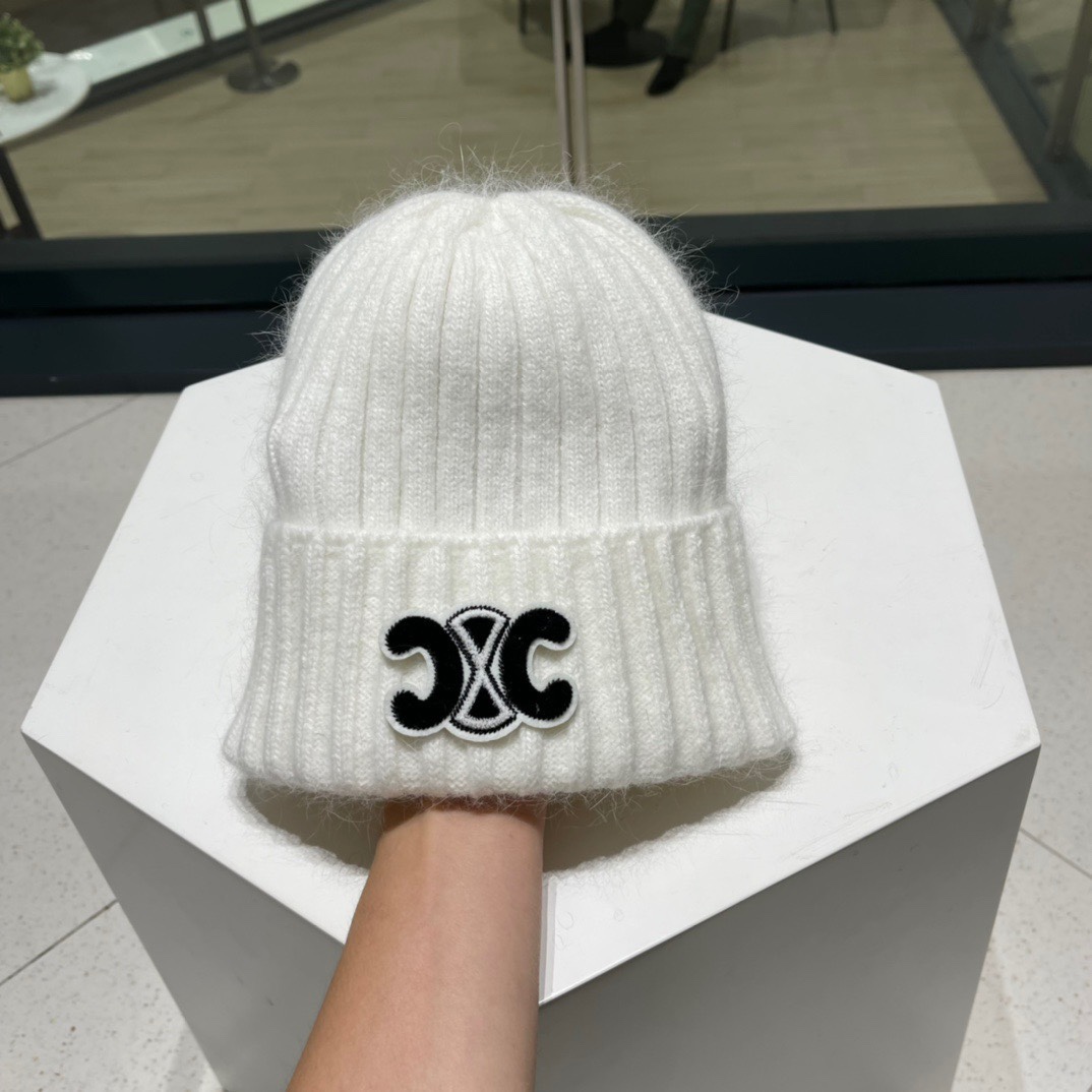 【CELINE赛琳】秋冬新兔毛针织毛线帽，超火爆💖质感一流，出街超好搭配！