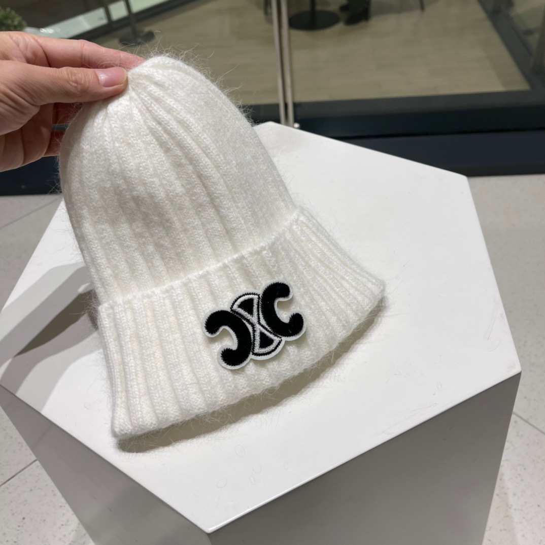 【CELINE赛琳】秋冬新兔毛针织毛线帽，超火爆💖质感一流，出街超好搭配！