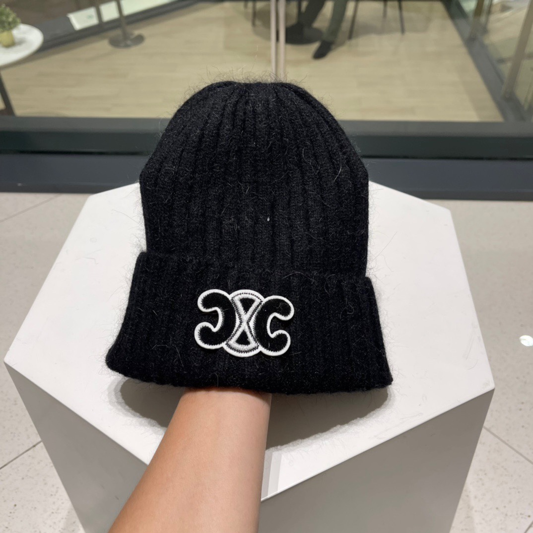 【CELINE赛琳】秋冬新兔毛针织毛线帽，超火爆💖质感一流，出街超好搭配！