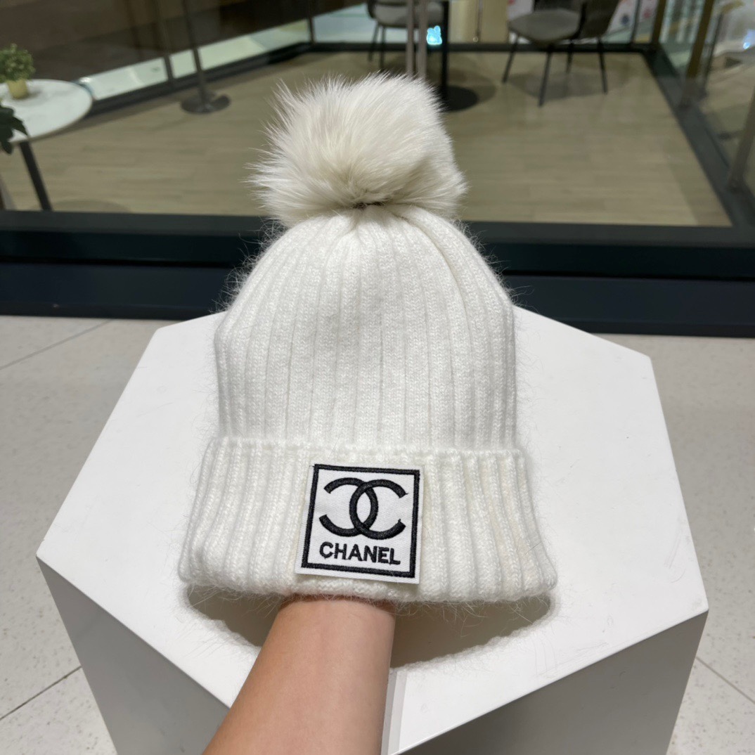 【CHANEL香奈儿】秋冬兔毛新款针织小香风针织毛线帽，走量款～出街超好搭配！
