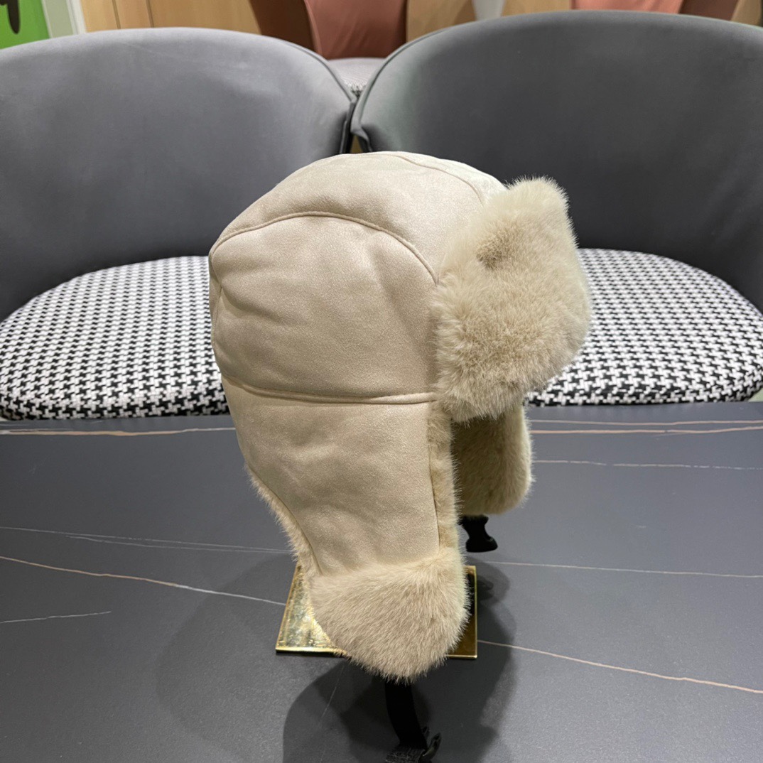 MONCLER拼接麂皮绒毛绒雷锋帽子男女户外滑雪保暖加厚骑车防寒东北帽