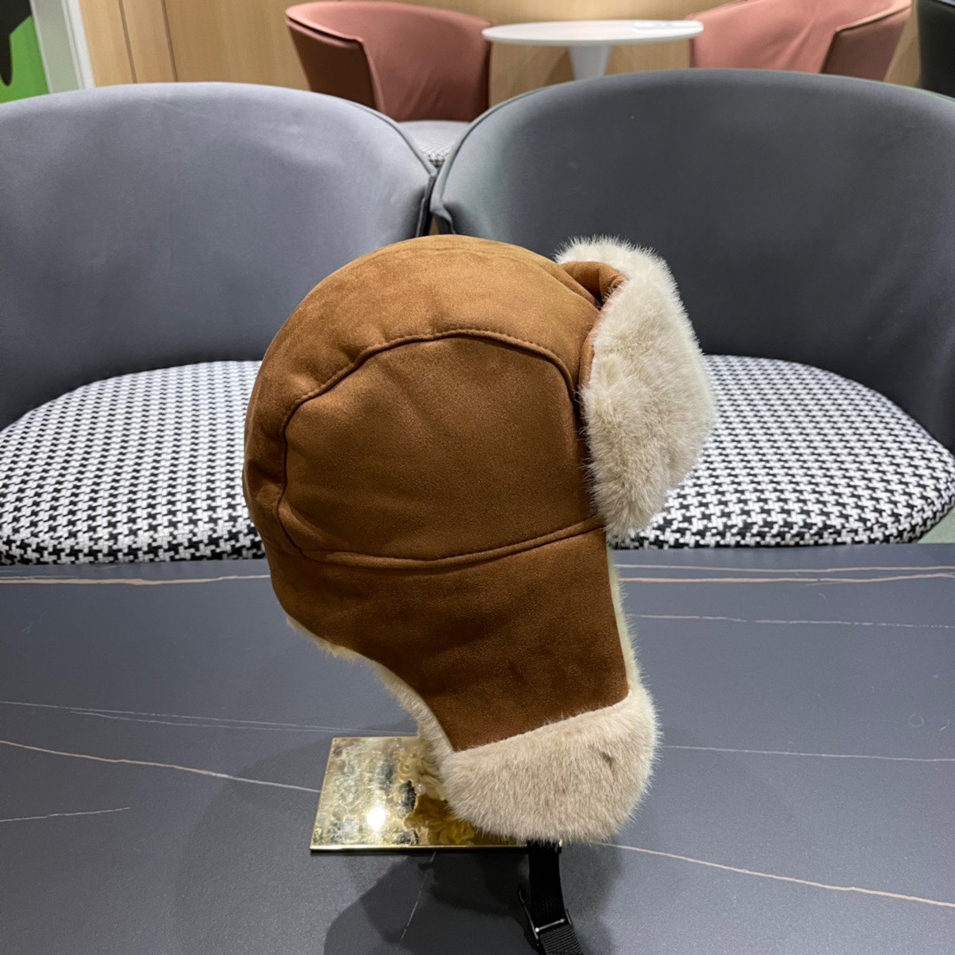 MONCLER拼接麂皮绒毛绒雷锋帽子男女户外滑雪保暖加厚骑车防寒东北帽