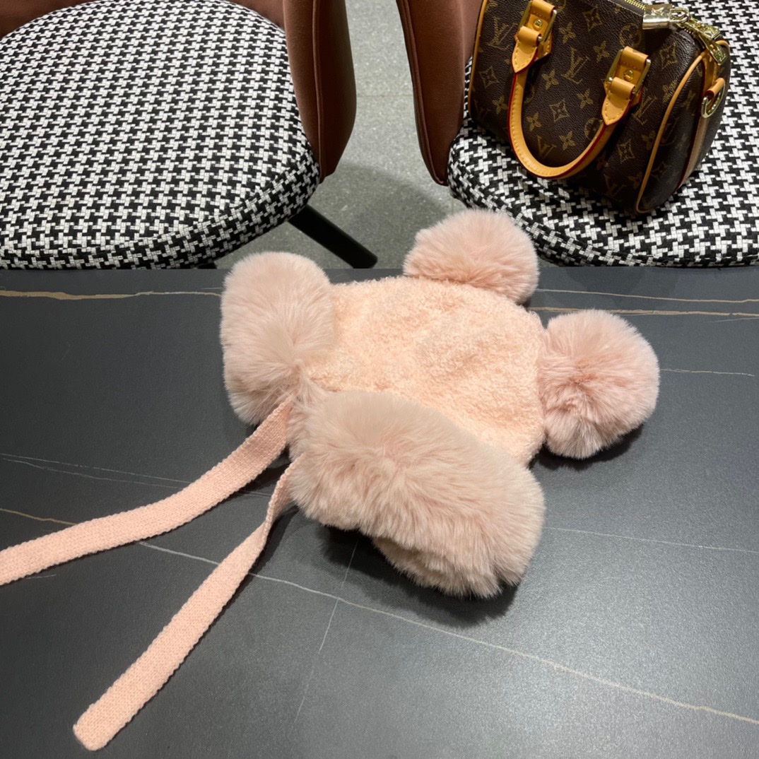 moncler秋冬季新款可爱小熊耳朵百搭毛线帽韩版显脸小保暖套头女帽