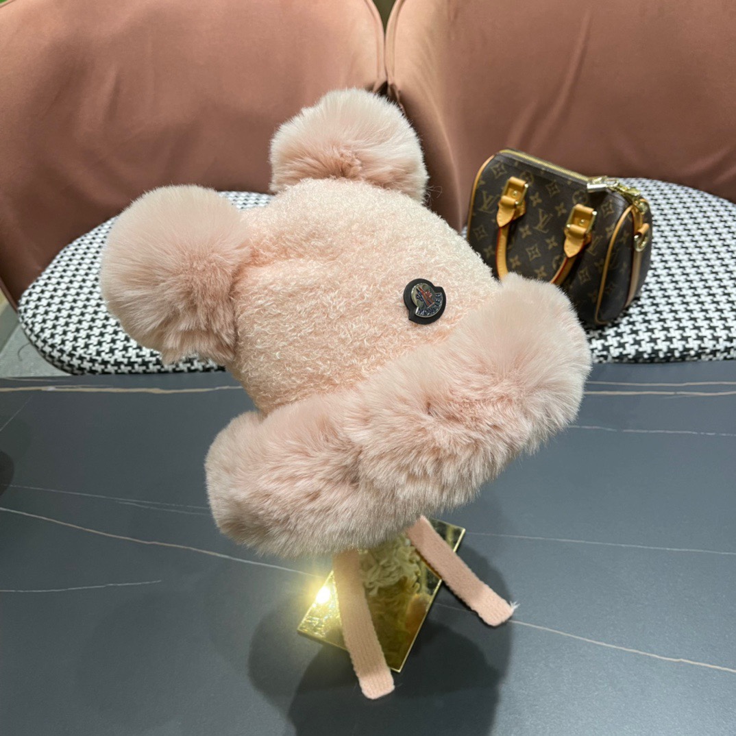 moncler秋冬季新款可爱小熊耳朵百搭毛线帽韩版显脸小保暖套头女帽