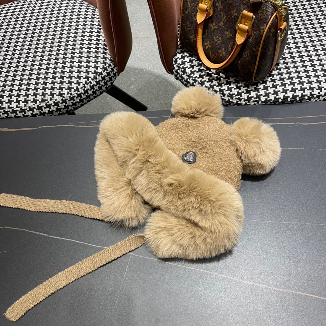 moncler秋冬季新款可爱小熊耳朵百搭毛线帽韩版显脸小保暖套头女帽