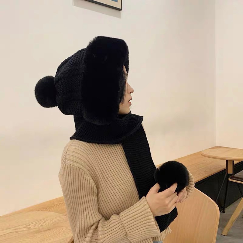 香奈儿Chanel帽子女冬毛线帽冬季骑车帽东北护耳雷锋帽韩版加厚保暖加绒针织帽
