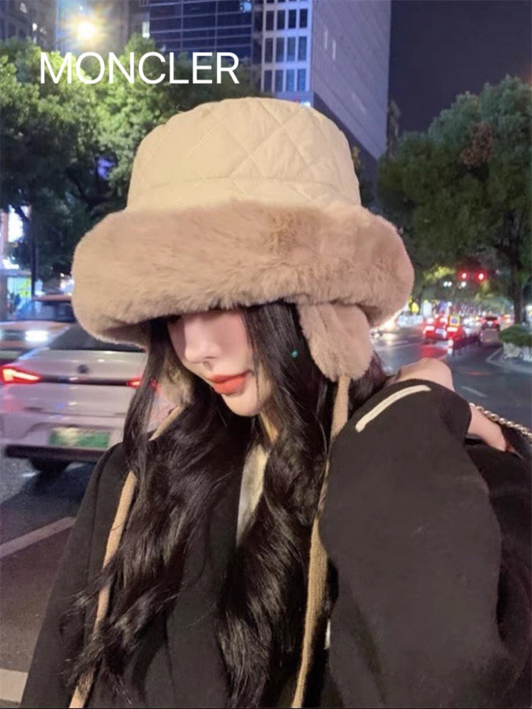  MONCLER蒙口秋冬雷锋帽子女加绒加厚耳罩毛绒韩版护耳显脸小户外防寒套头冷帽