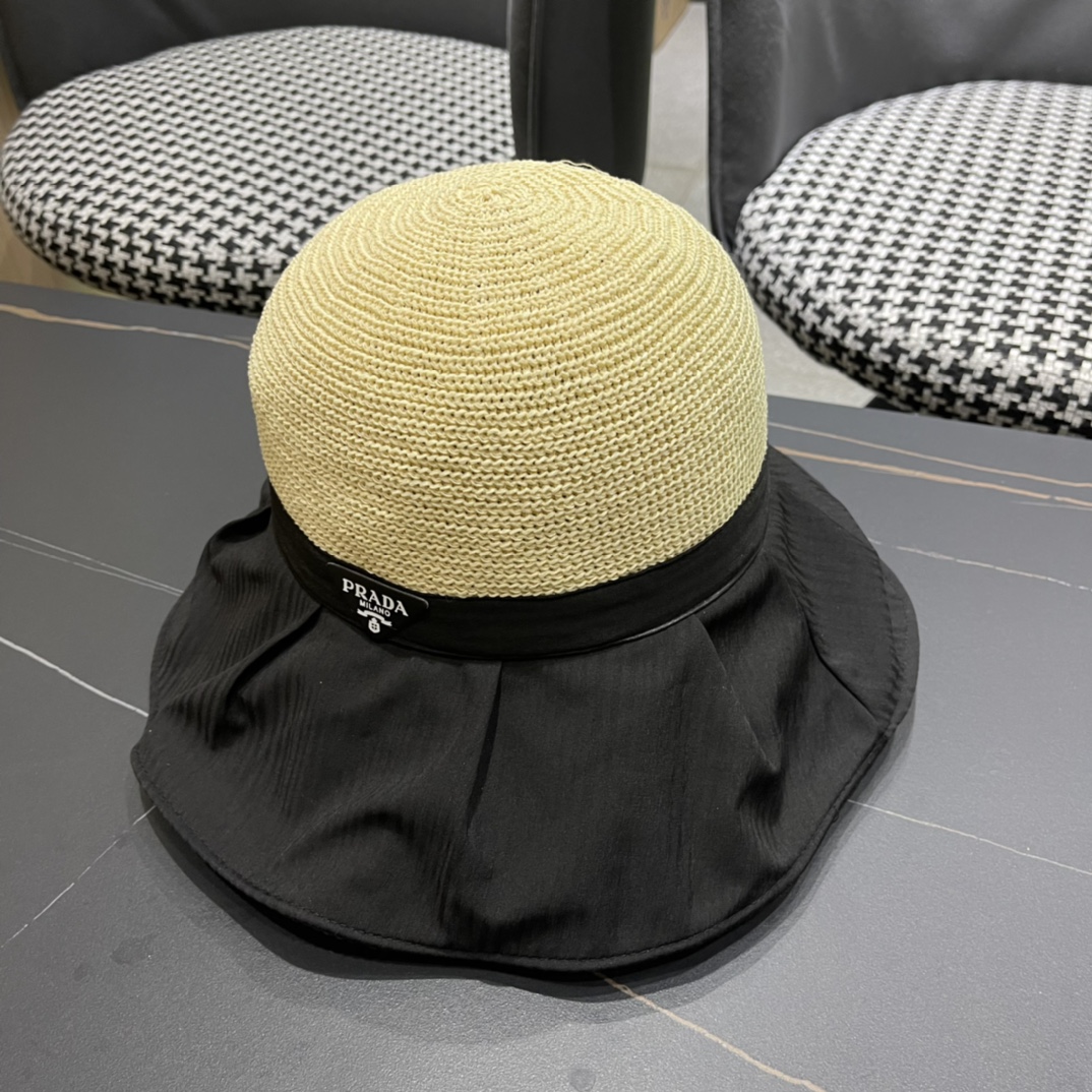 【PRADA普拉达】最新大桶遮阳渔夫帽，日常款超好搭配，出街单品