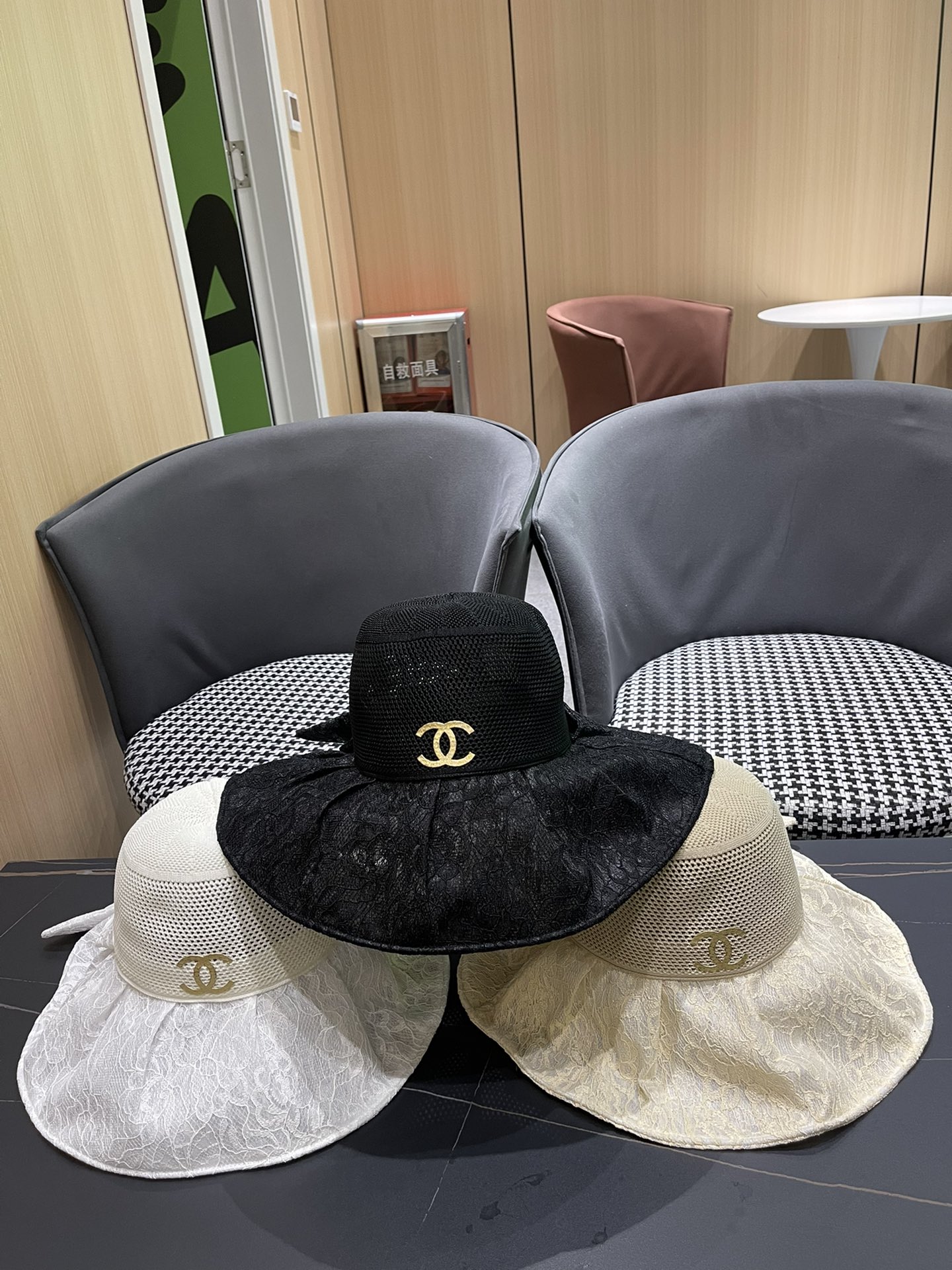 Chanel 2024 primavera nuevo sombrero de sol con lazo para proteger la cara de los rayos UV, sombrero de pescador, sombr…
