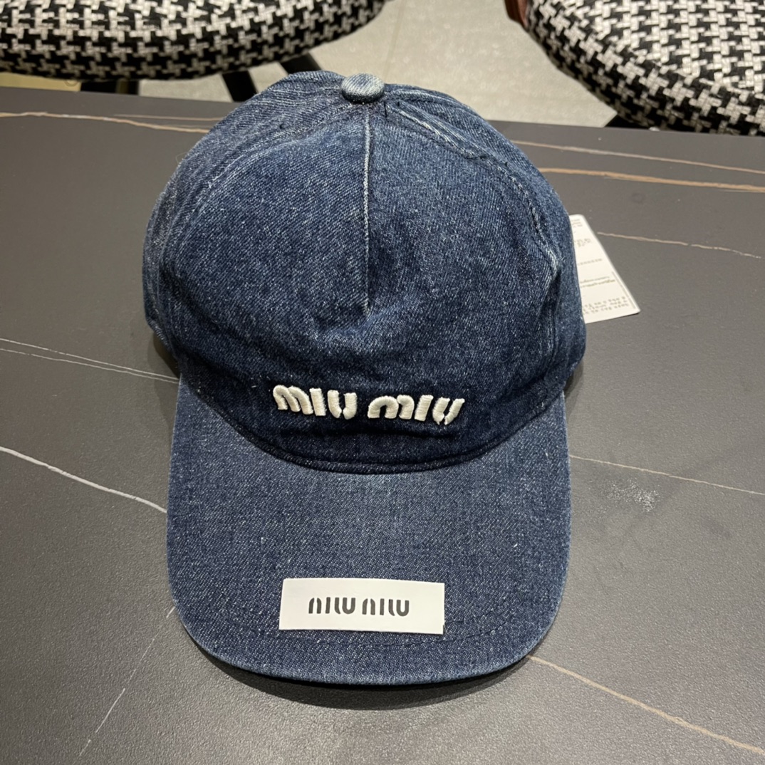 [Miu Miu Hats]miumiu2025 original single baseball cap Genuine mold opening cus