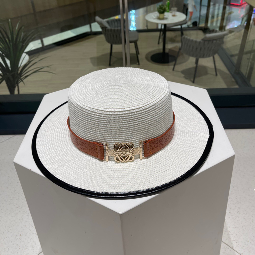 【LOEWE罗意威】2024 nuevo sombrero de paja tejido de marca grande, imprescindible para vacaciones y ocio, un sombr…