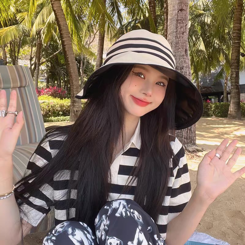 【CELINE赛琳】2022夏季新款空顶渔夫帽防晒出游户外颗折叠子遮阳帽女百搭太阳帽