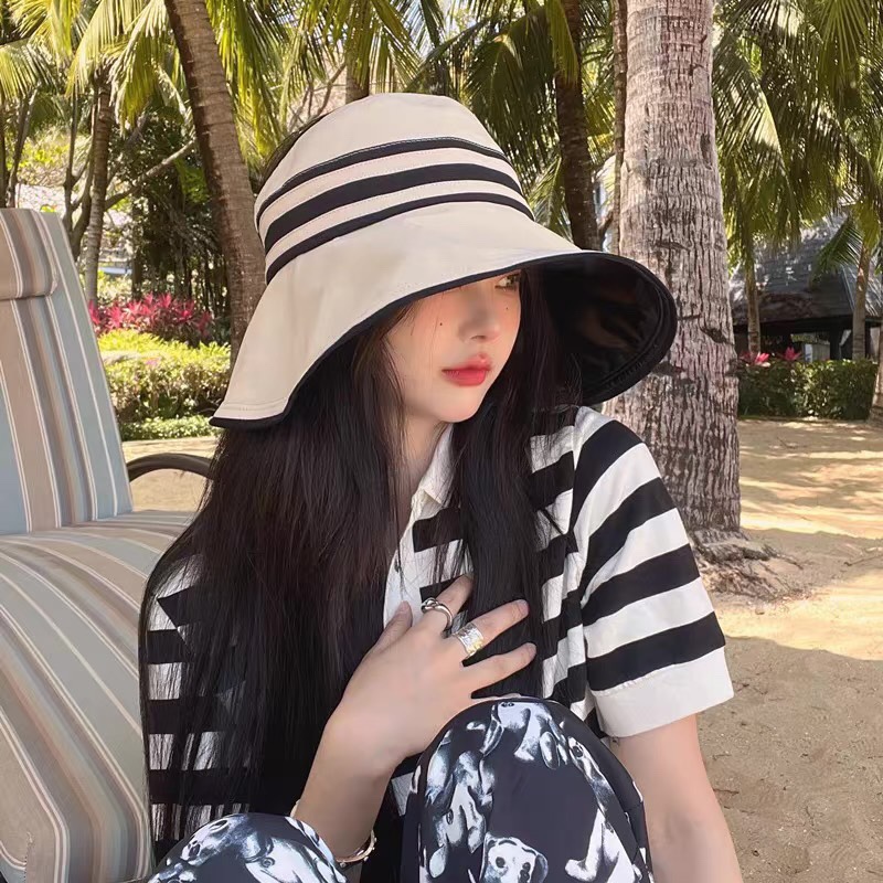 【CELINE赛琳】2022夏季新款空顶渔夫帽防晒出游户外颗折叠子遮阳帽女百搭太阳帽