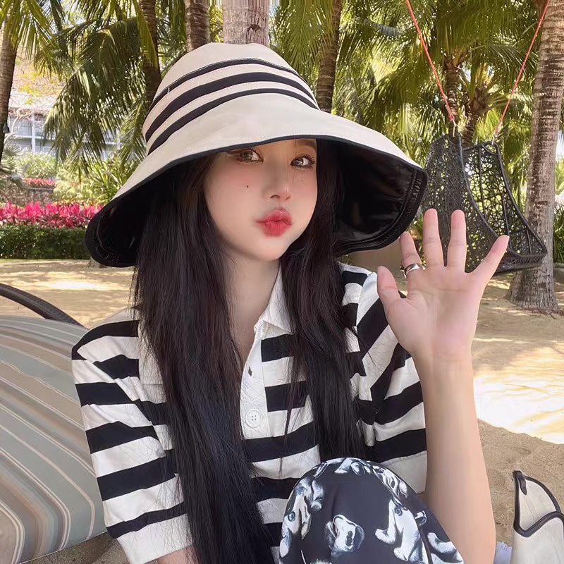 【CELINE赛琳】2022夏季新款空顶渔夫帽防晒出游户外颗折叠子遮阳帽女百搭太阳帽