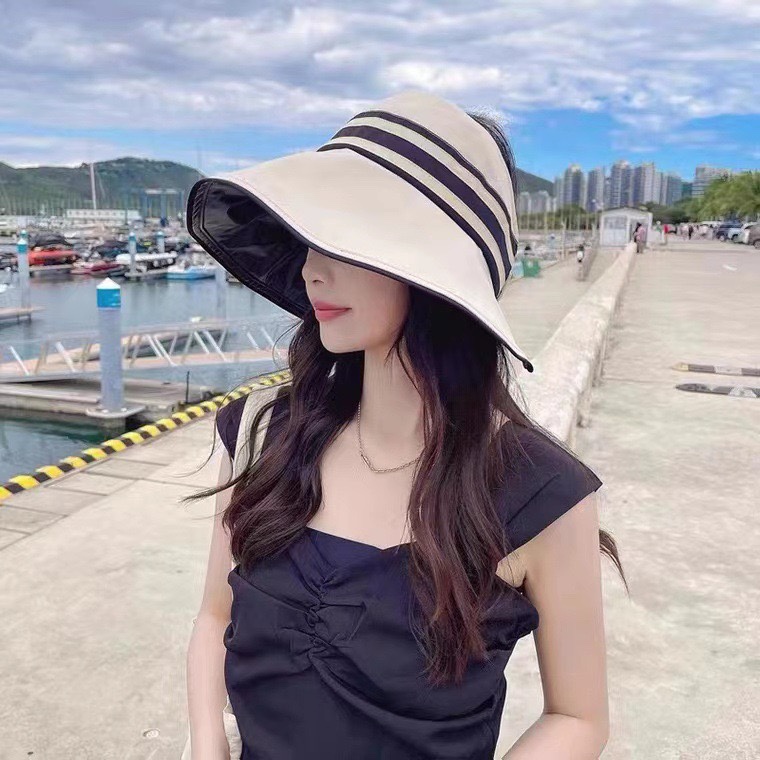 【CELINE赛琳】2022夏季新款空顶渔夫帽防晒出游户外颗折叠子遮阳帽女百搭太阳帽