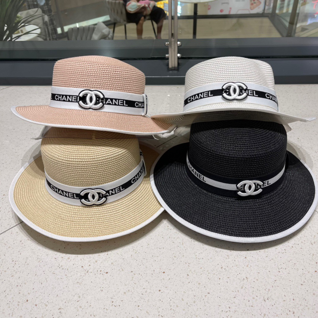 【Chanel香奈儿】2023 Nuevo estilo pequeño tejido sombrero de paja tipo cuenco, imprescindible para salir a la calle, ¡muy fá…