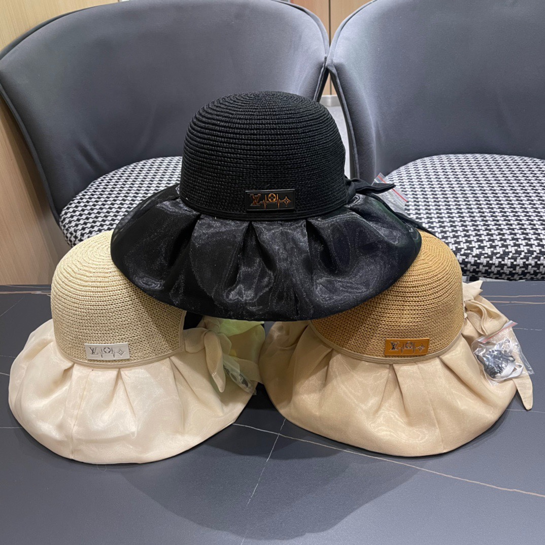 LV Louis Vuitton 2024 sombrero de pescador clásico de principios de primavera, muy clásico, belleza retro popular, usab…