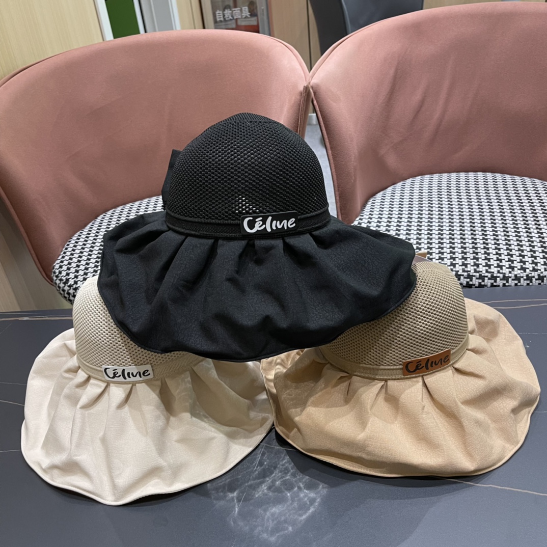 Celine 2024 primavera-verano nuevo estilo popular en redes, sombrero de pescador sin copa para mujer, primavera-verano,…