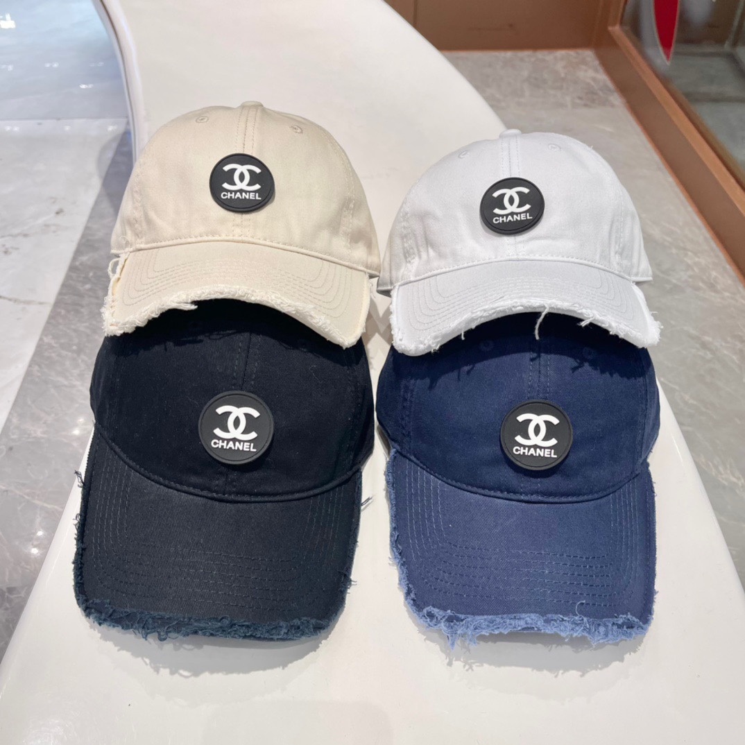 CHANEL 2024 nueva gorra de béisbol con agujeros, logo pequeño Chanel clásico y simple, diseño casual y moderno, nuevo p…