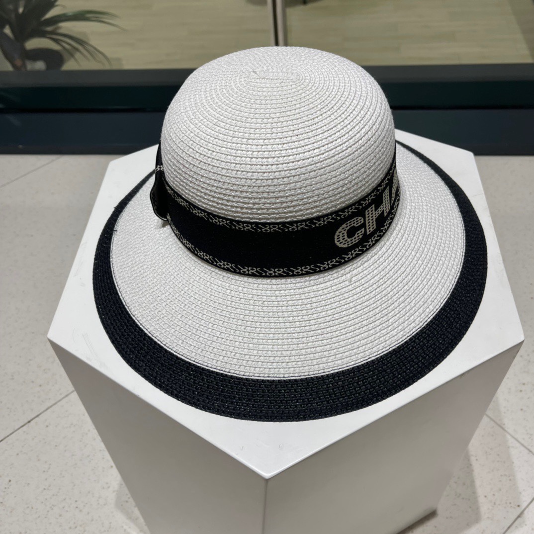 Chanel香奈儿草帽太阳帽沙滩遮阳帽头围57cm