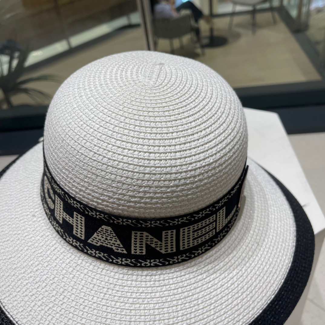 Chanel香奈儿草帽太阳帽沙滩遮阳帽头围57cm