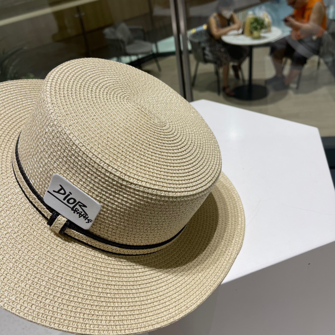 Dior迪奥新款草帽沙滩遮阳帽头围57cm