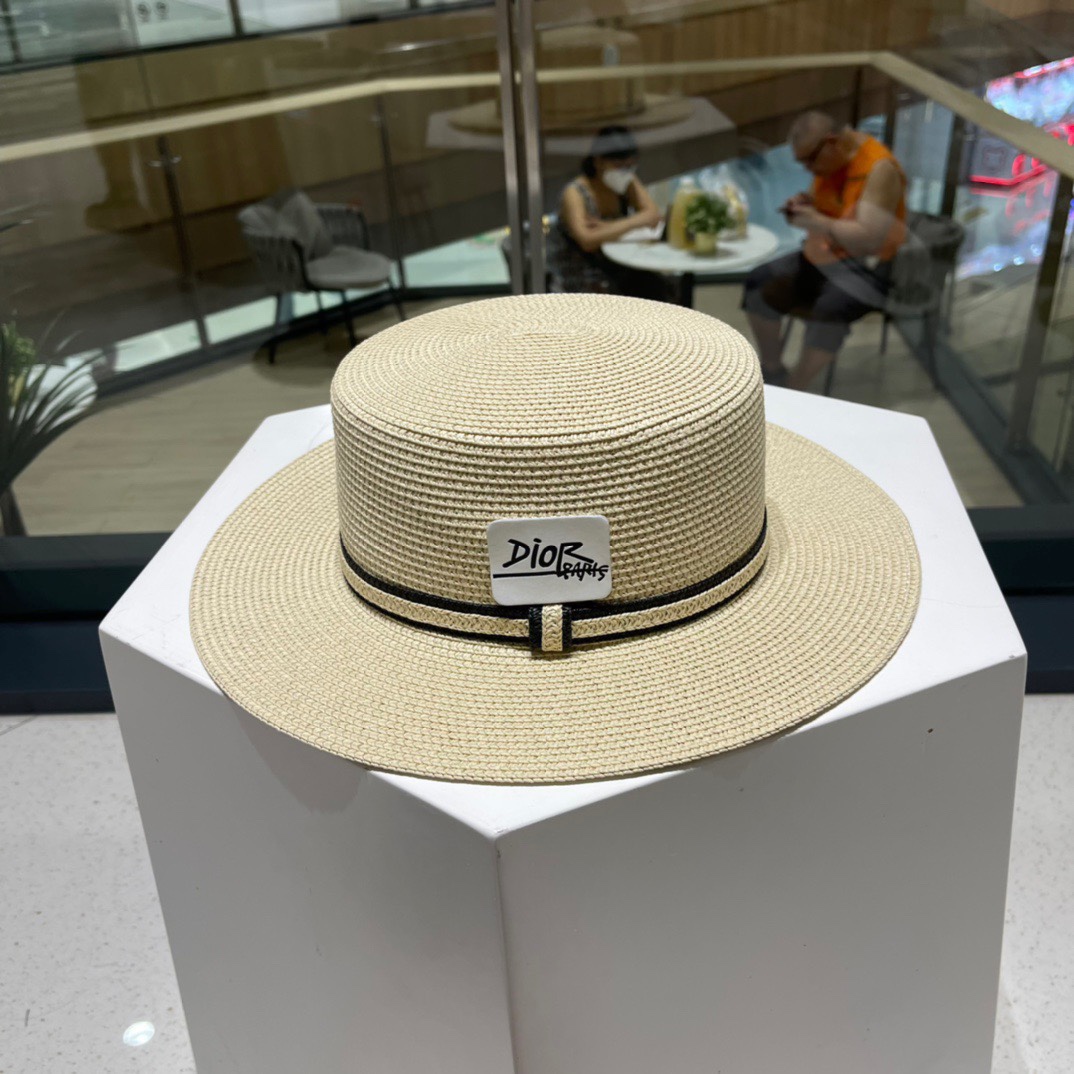 Dior迪奥新款草帽沙滩遮阳帽头围57cm