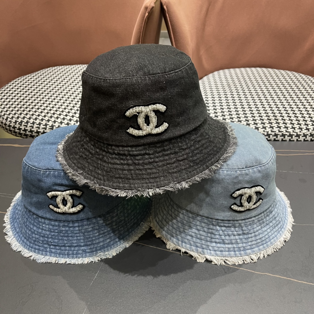 [Chanel] 2024 New Sun-Protection Denim Bucket Hat ~ Simple and elegant, excellent sun protection: bucket hats, baseball…
