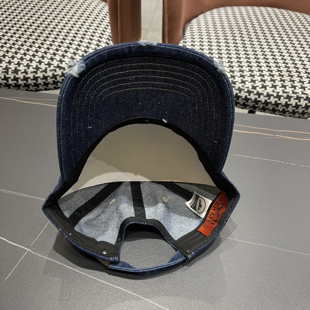  新款出货 HERMÈS (爱马仕)最新款牛仔棒球帽，时尚帅气质量超赞！